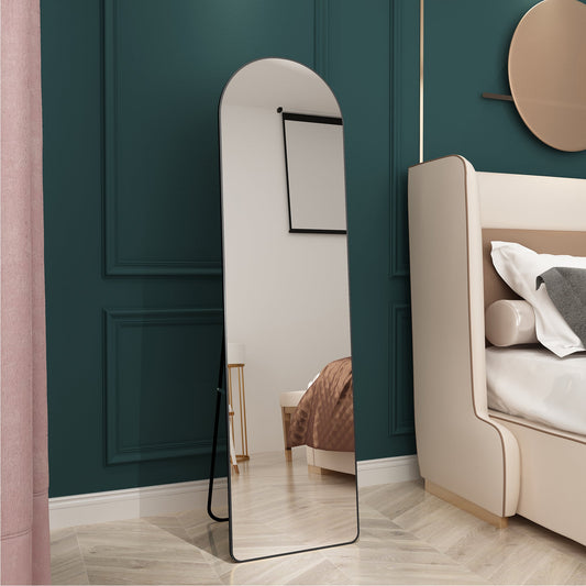 Arched Full Length Mirror with Aluminum Alloy Frame for Bathroom,