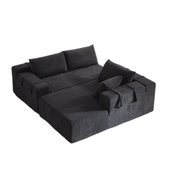 Modern Chenille Upholstered Sectional Sofa Couch Set,Modular 108' L