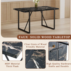 Table and chair set.Modern Black Marble Pattern MDF Dining Table