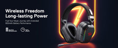Redragon H868 3-Mode Wireless RGB Gaming Headset 7.1 Surround Sound 40 mm Drivers Noise-canceling Microphone Over-Ear Headphones