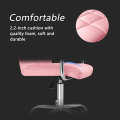 Desk Chair Modern Office Chair with Wheels Vanity Chair PU Leather