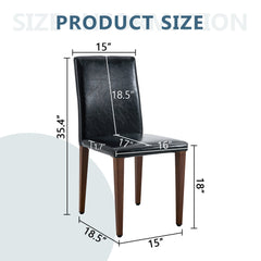 Two black PU dining chairs, simple and versatile, comfortable and
