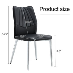 Modern Middle Ages Style Black Dining Chairs with PU Cushions and