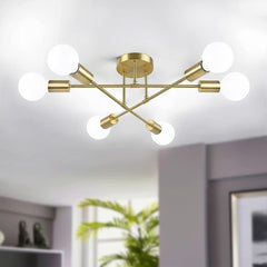 Modern Sputnik Chandelier 6-Light Industrial Ceiling Lights Fixture
