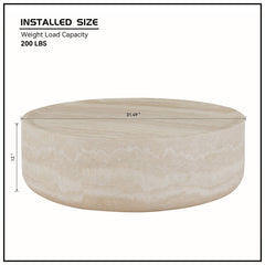 31.49''  Faux MARS Pattern Coffee Tables for Living Room Round Tea