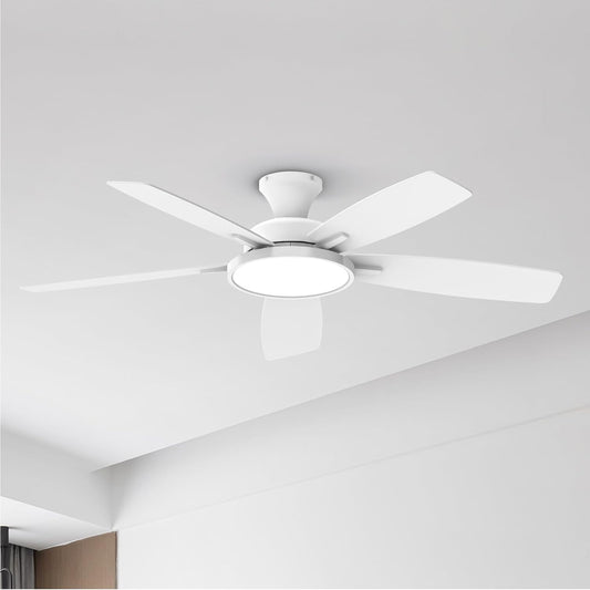 52 Inch Ceiling Fans with Lights,Remote Control Multifunctional Quiet