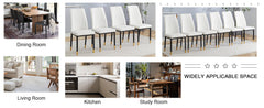 4 Dining Chair Set, White Dining Chair Set, PU Material High Back Seat