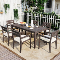Acacia Wood Outdoor Dining Table And Chairs Suitable For Patio,
