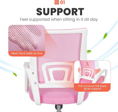 Office Chair Computer Desk Chair Gaming Ergonomic Mid Back Cushion