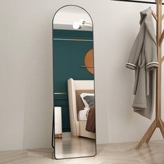 Arched Full Length Mirror with Aluminum Alloy Frame for Bathroom,