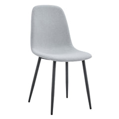 Comfortable Linen-Cotton Dining Chair Set - Six Pieces in Light Gray
