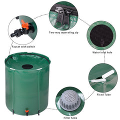 50 Gallon Folding Rain Barrel Water Collector Green