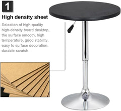 Black Adjustable MDF Top Bar Table