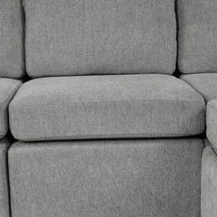 Multi-functional U-shaped Sectional Sofa Convertible Pull-out Bed Gray
