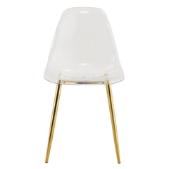 Modern minimalist transparent dining chair, plastic chair, armless