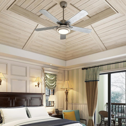 Ceiling Fan with Lights Remote Control, 52 Inch, Brushed Nickel