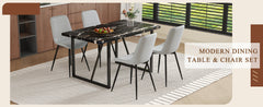 Table and chair set.Modern Black Marble Pattern MDF Dining Table