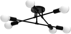 Modern Sputnik Chandelier, 6-Light Ceiling Light, 6 LED Light Bulbs