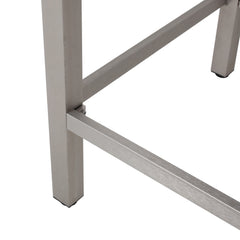 43' Outdoor Aluminum Frame Bar Table with Glass Table Top, Grey Finish