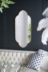 22.4x1x48' Champagne Gold Decorative Wall Mirror with Notched Edges