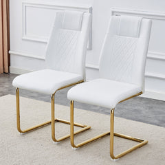 Modern dining chairs, dining room chairs, and golden leg cushioned