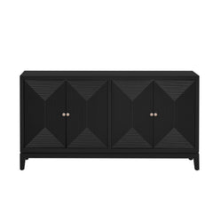 Sleek Storage Cabinet Sideboard Buffet with Vertical Line