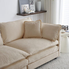 Mid-Century Modern Couch 3-Seater Sofa With 2 Armrest Pillows And 3