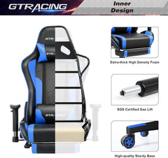 Gaming Chair with Footrest and Bluetooth Speakers Music Video Game