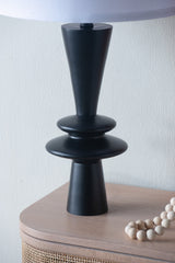 D15x26.7' Black Aluminum Table Lamp with Two Varying Round Accents and