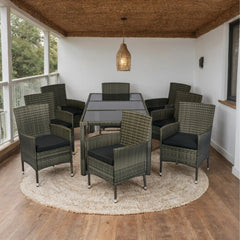 9 piece Outdoor Patio Wicker Dining Set Patio Wicker Furniture Dining