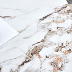 The luxurious cold jade dining table , paired with electroplated