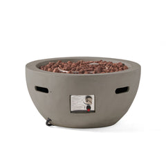 27' Bowl Shaped MGO Propane Fire Pit 40000 BTU, Light Grey (Tank Cover