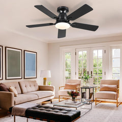 Ceiling Fans with Lights- 46" Low Profile Indoor Ceiling Fan with