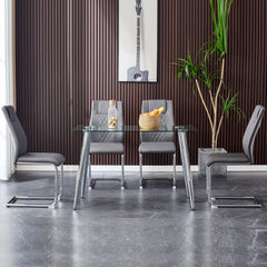 Modern Dining Chairs with Faux Leather Padded Seat Dining Living Room