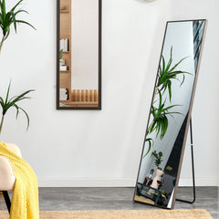 3rd generation gray solid wood frame full length mirror, dressing