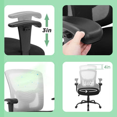 Big and Tall Office Chair 400Lbs Desk Chair Mesh Computer Chair with