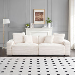 104.72-inch 4-seat large sofa with 4 throw pillows, living room sofa