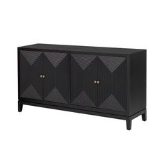 Sleek Storage Cabinet Sideboard Buffet with Vertical Line