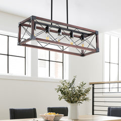 5-Light Retro Farmhouse Chandelier For Kitchen, Living room, Dining