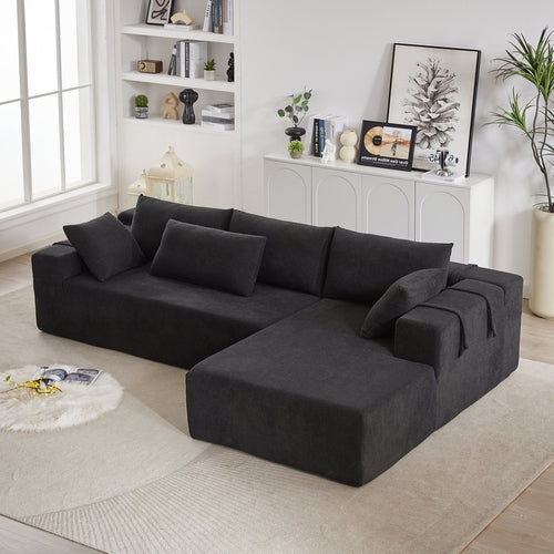 Modern Chenille Upholstered Sectional Sofa Couch Set,Modular 108' L