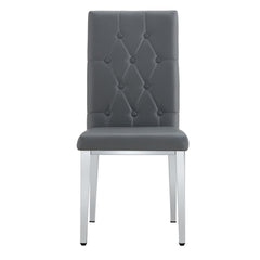 4 piece set of gray armless dining chairs brings a touch of elegance
