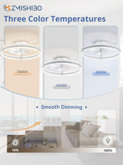 Ceiling Fans with Lights and Remote, 19.7'' Low Profile Ceiling Fans,