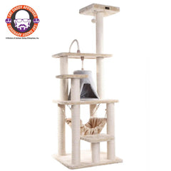 Armarkat Deluxe 65" Cat Tree with Hammock and Playhouse