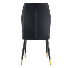 4 modern dining chairs with stylish PU patterned backrest and black