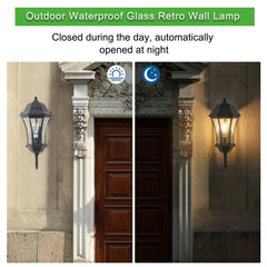 1-Pack Outdoor Wall Lantern with Dusk to Dawn Sensor, Black