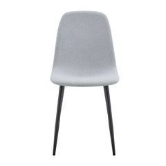 Comfortable Linen-Cotton Dining Chair Set - Six Pieces in Light Gray