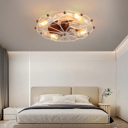 Low Profile Caged Ceiling Fan with Lights Remote Control, Embedded