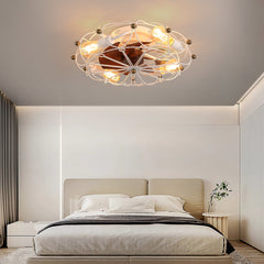 Low Profile Caged Ceiling Fan with Lights Remote Control, Embedded