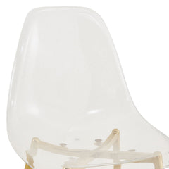 Modern minimalist transparent dining chair, plastic chair, armless