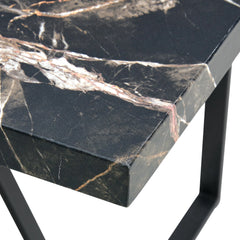 Table and chair set.Modern Black Marble Pattern MDF Dining Table Set -
